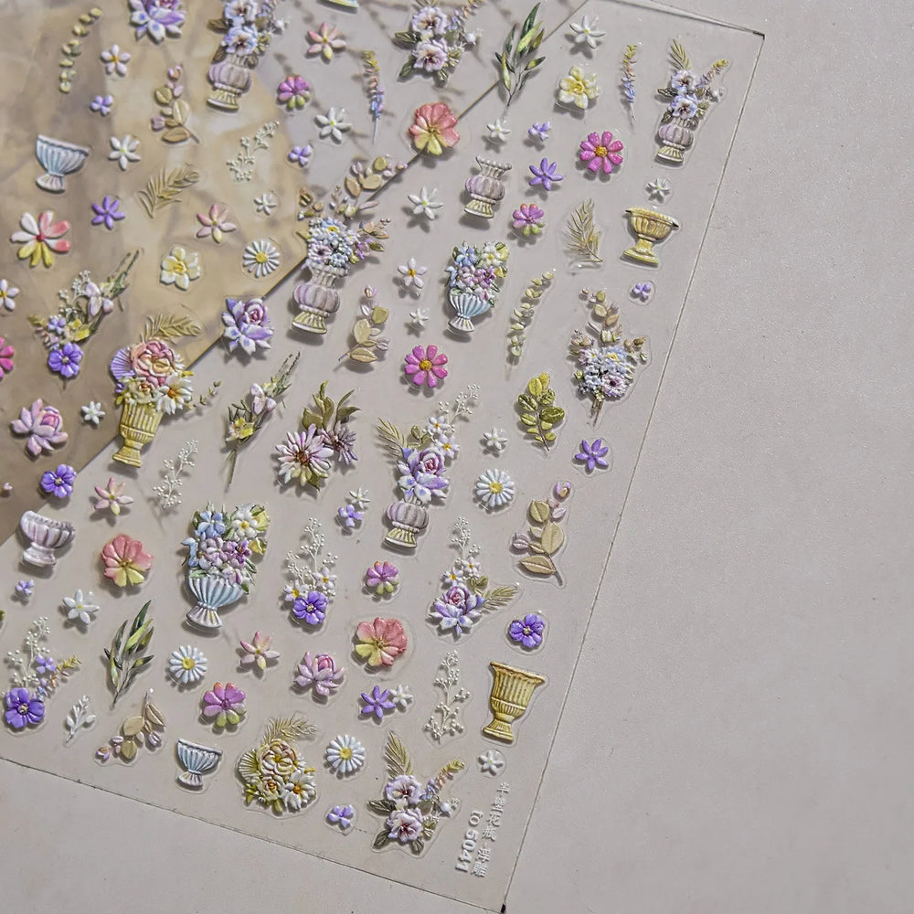 Angel Bowknot Stone Statue Vintage Photo Frame Flower Bed Bouquet Garden Rose Crown Adhesive Nail Art Stickers Manicure Decals (ONLINE ORDER ONLY)