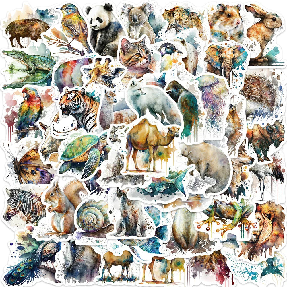 Waterproof Cute Animal Stickers for Laptop, Guitar, Luggage, Skateboard, Phone, Car - 10/30/50PCS (ONLINE ORDER ONLY)