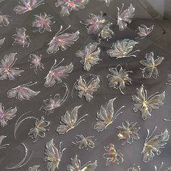 1pcs 5D Japanese 3Styles Glitter Butterfly Nail Art Stickers Kawaii Self Adhesive Nail Decorations Slider Decals DIY Accessories (Online Order Only)