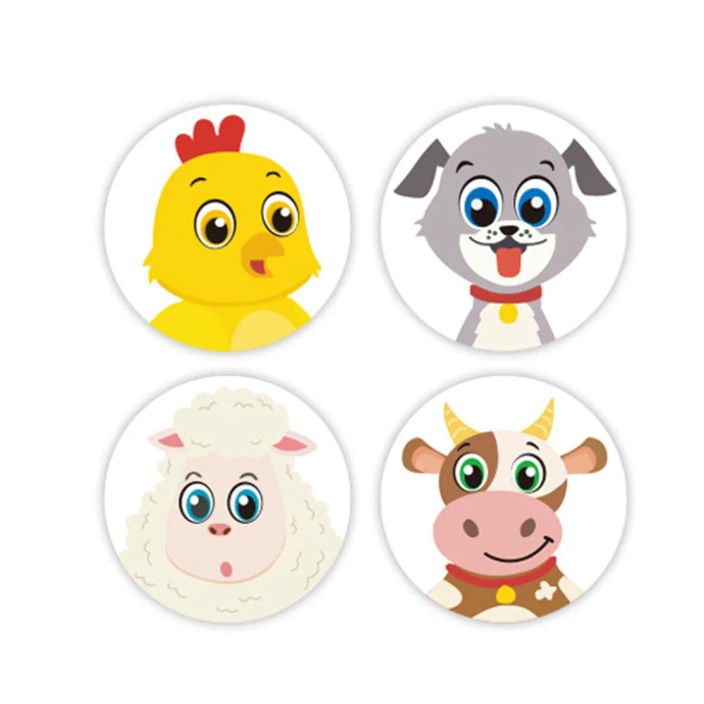100-500pcs 1inch Cartoon Animal Children Sticker Label Thank You Cute Toy Game Sticker DIY Gift Sealing Label Decoration Supp (ONLINE ORDER ONLY)