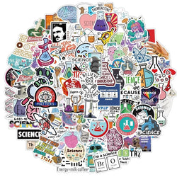Chemistry Science Stickers Waterproof for Guitar Laptop Phone Cup Suitcase Skateboard 10/50/100pcs (Online Order Only)