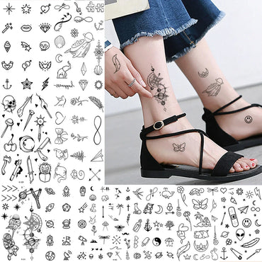 10pcs Waterproof Temporary Tattoo Sticker Dark Wolf Lion Tiger Eagle Snake Deer Skeleton Scorpion Body Art Arm Tattoo Women Men (ONLINE ORDER ONLY)