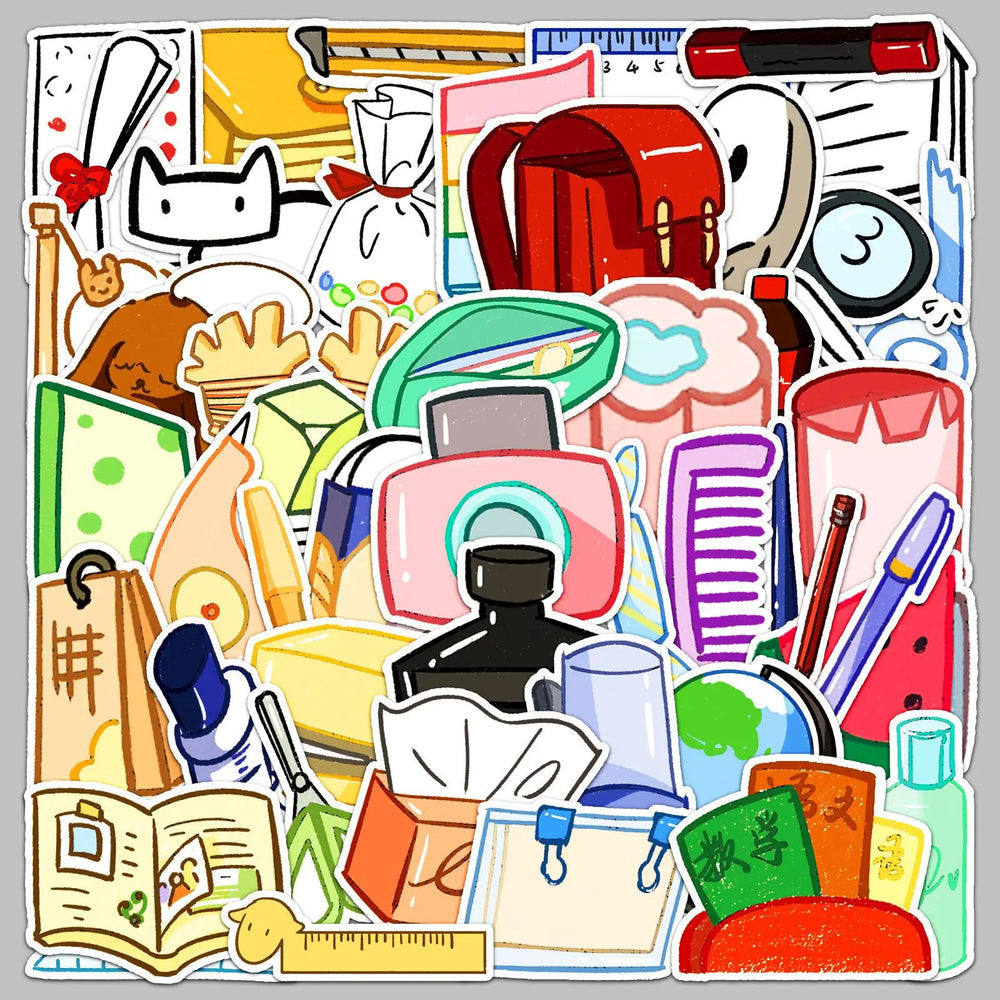 50pcs Creative Cartoon Graffiti Stickers for Helmet, Desktop, Wall Decoration, DIY (Online Order Only)