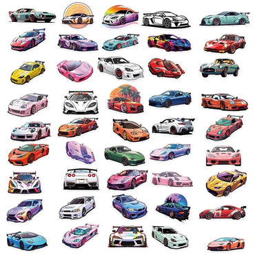 10/30/50PCS Fresh Racing PVC Sticker Aesthetic Colorful Decoration Scrapbooking DIY Korean Stationery School Supplies for Kids (ONLINE ORDER ONLY)