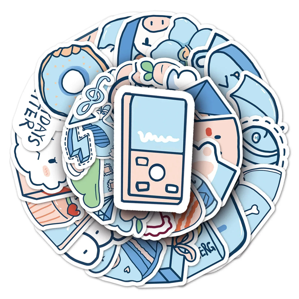 50Pcs Cute Cartoon Girl Waterproof Vinyl Stickers for Skateboard Snowboard Decals (Online Order Only)