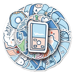 50Pcs Cute Cartoon Girl Waterproof Vinyl Stickers for Skateboard Snowboard Decals (Online Order Only)