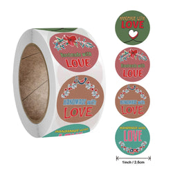 100-500pcs 1Inch DIY Hand Made With Love Label Wedding Stickers Adhesive Sticker Kraft Round Labels Wholesale price (Online Order Only)