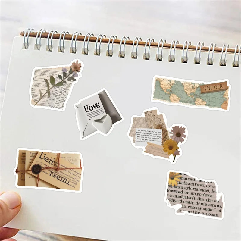 10/30/50PCS Copy Fragments PVC Sticker Aesthetic Children's Korean Stationery School Supplies Decoration Scrapbooking for Kids (ONLINE ORDER ONLY)