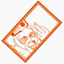 Japanese Anime Car Sticker Window Decoration Stickers The Boy Middle Finger Laptop Computer Auto Parts Vinyl Decals (ONLINE ORDER ONLY)