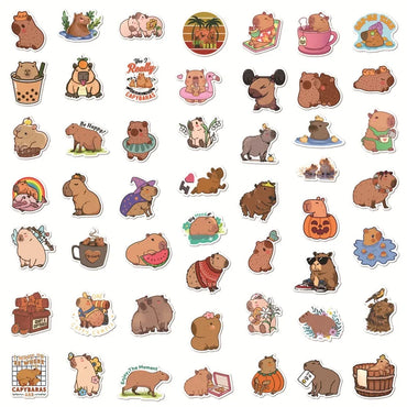 10/30/50PCS Cute Capybara PVC Sticker Aesthetic Children's Decoration Scrapbooking Sketchbook Korean Stationery School Supplies (ONLINE ORDER ONLY)