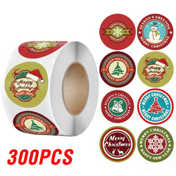 100-500Pcs New 1 Inch Christmas Theme Seal Labels Stickers For DIY Gift Baking Package Envelope Stationery Decoration (ONLINE ORDER ONLY)