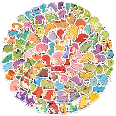 100pcs Kids Students Reward Decals Cute Cartoon Dinosaur Stickers For Luggage Laptop Guitar Phone Waterproof Vinyl Decals (ONLINE ORDER ONLY)