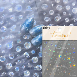 Lotus Leaf Brocaded Carp Koi Playing Goldfish Cavort Ripple Droplet Water Bubbles Self Adhesive Nail Art Stickers Manicure Decal (Online Order Only)