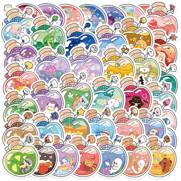 10/30/50PCS INS Style Stickers Elf in Bottle Cartoon Decals Cute Animal Graffiti Sticker Laptop Phone Guitar Car Bike Skateboard (ONLINE ORDER ONLY)
