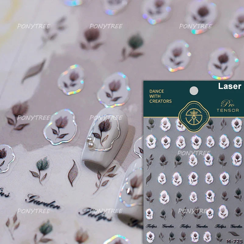 Vigour Crystal Flower Peach Blossom Garden Springtime Petal Self Adhesive Nail Art Stickers Chic Jelly Rhinestone Manicure Decal (ONLINE ORDER ONLY)