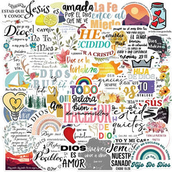 10/30/50PCS Cute Spanish Bible PVC Sticker Aesthetic Decoration Scrapbooking Korean Stationery School Supplies for Kids (ONLINE ORDER ONLY)