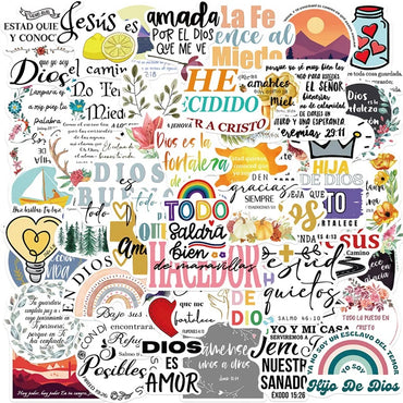 10/30/50PCS Cute Spanish Bible PVC Sticker Aesthetic Decoration Scrapbooking Korean Stationery School Supplies for Kids (ONLINE ORDER ONLY)
