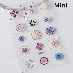 Cute Spring Flowers Purple Blue White Bowknot Rose Garden Daisy 5D Soft Embossed Relief Adhesive Nail Art Sticker Manicure Decal (ONLINE ORDER ONLY)