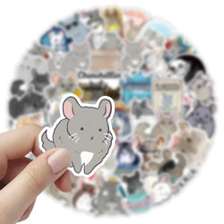 10/30/53PCS Chinchilla Cartoon Stickers Mouse Graffiti Sticker Animal Decoration Laptop Phone Guitar Car Bike Skateboard Decals (ONLINE ORDER ONLY)