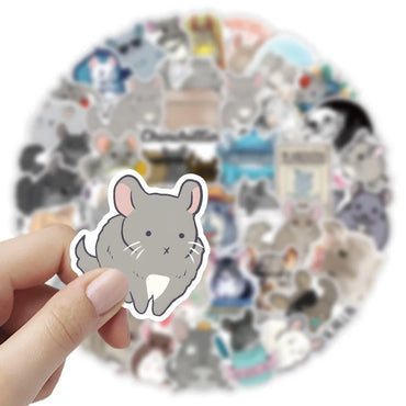 10/30/53PCS Chinchilla Cartoon Stickers Mouse Graffiti Sticker Animal Decoration Laptop Phone Guitar Car Bike Skateboard Decals (ONLINE ORDER ONLY)