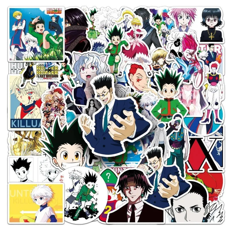 50pcs HUNTER×HUNTER Anime Stickers for Laptop, Phone, Car, Scooter, Water Bottle, Suitcase, Fridge (Online Order Only)
