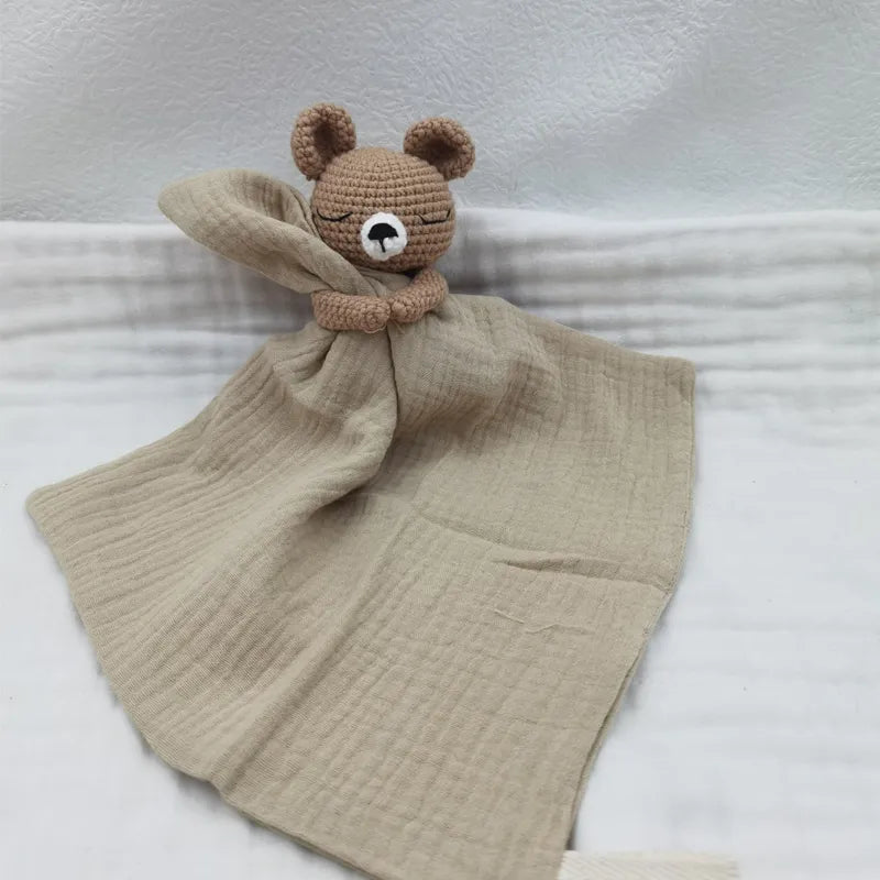 Baby Bib with Sleeping Animals Rattle (ONLINE ORDER ONLY)