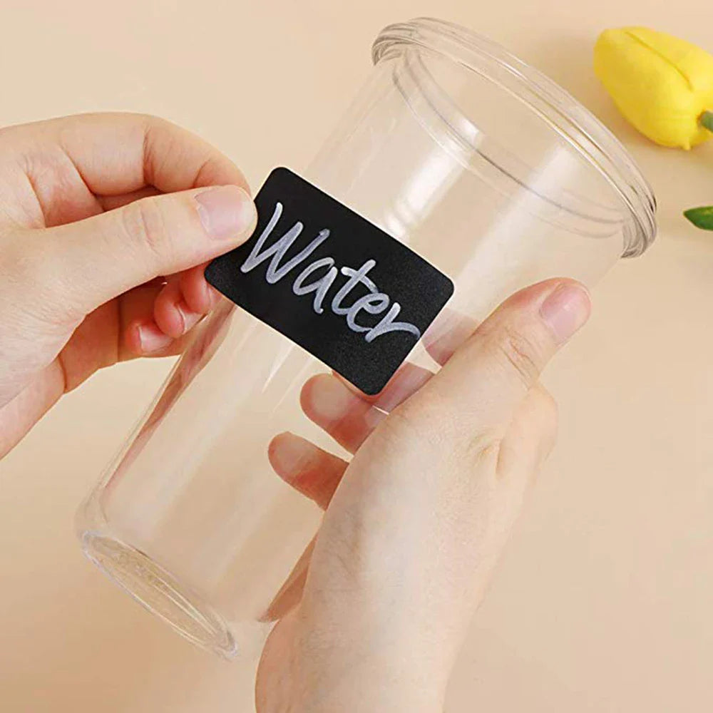 120-300pcs/roll Blackboard Spice Sticker Reusable Jam Labels Kitchen Stickers Organizer Wall Sticker Home Decor Chalkboard Label (Online Order Only)