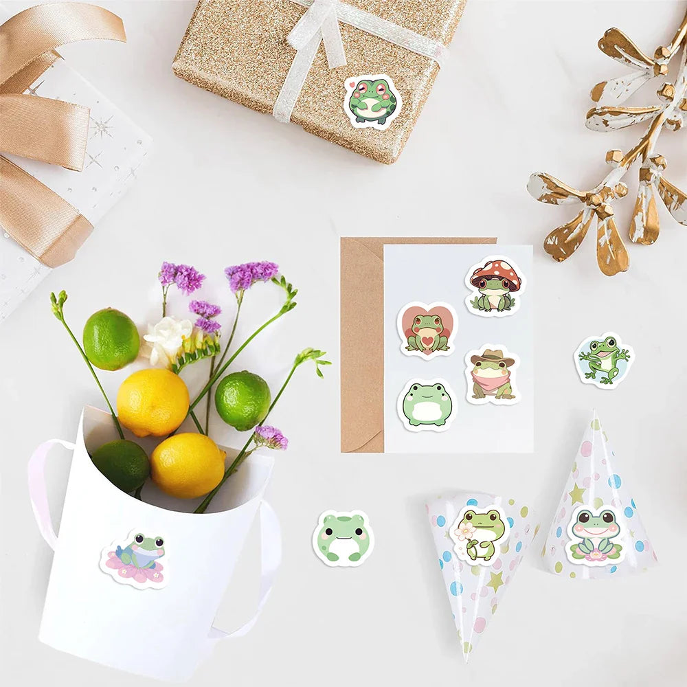 100-500pcs Frog Animals Reward Stickers School Students Cute Cartoon Encouragement Sticker Scrapbooking DIY Gift Decoration (ONLINE ORDER ONLY)