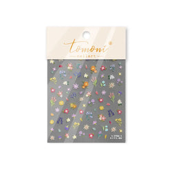 Chic Wild Flower Oil Painting Small Variegated Daisy Peach Blossom Lavender Petal Adhesive Nail Art Stickers Manicure Decals (Online Order Only)