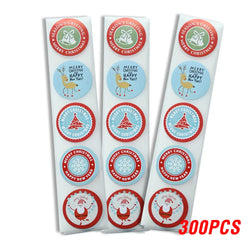 100-500pcs/roll Christmas Sticker Seal Labels Stickers 4 Designs Pattern Cartoon Reward Sticker For Kids Toys Gift Waterproof (ONLINE ORDER ONLY)