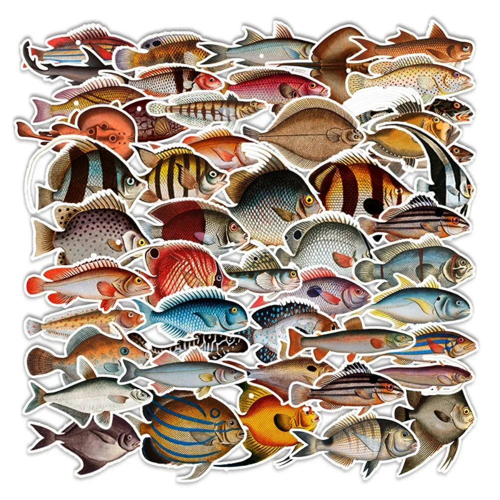 Aesthetic Ocean Fish Stickers for Laptop, Phone, Water Bottle (10/25/50pcs) (ONLINE ORDER ONLY)