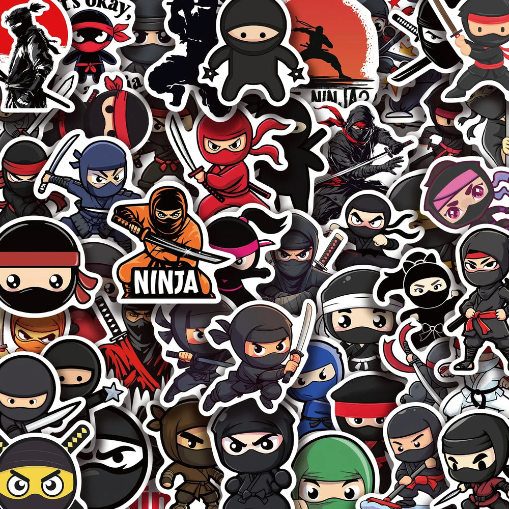 Ninja Anime Stickers for Scrapbook, Motorcycle, Skateboard, Laptop, Phone, Suitcase, Car - 50PCS (ONLINE ORDER ONLY)