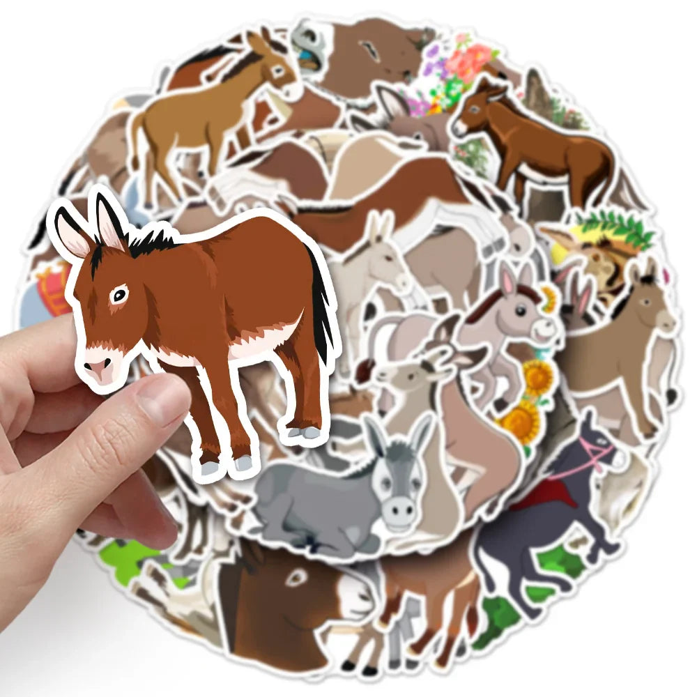 50Pcs The donkey Stickers DIY Helmet Skateboard Laptop Motorcycle Graffiti Sticker Decals Kids (Online Order Only)