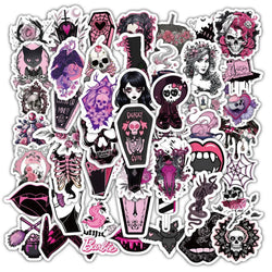 Gothic Skull Stickers Decals: 10/30/50/120pcs Waterproof for Skateboard, Laptop, Motorcycle, Phone (ONLINE ORDER ONLY)