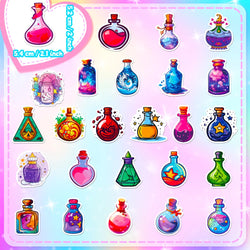 10/50PCS Colorful Magic Bottle Stickers Funny Cute Decals For Kids Laptop Luggage Fridge Diary Bike Phone Notebook Stickers (Online Order Only)