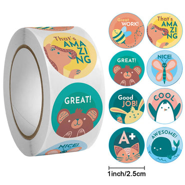 100-500Pcs Cute Cartoon Animals Reward Stickers for Kids School Teacher Supplies Kids Classic Toy Gift Sealing Decor Stationery (ONLINE ORDER ONLY)