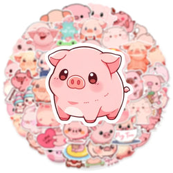 10/30/50PCS Kawaii Pink Pig PVC Sticker Aesthetic DIY Decoration Scrapbooking Stationery Hand Accounting Supplies for Kids (ONLINE ORDER ONLY)