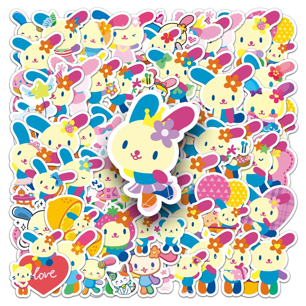 50Pcs Kawaii Rabbit Waterproof Vinyl Stickers for Skateboard Snowboard (Online Order Only)