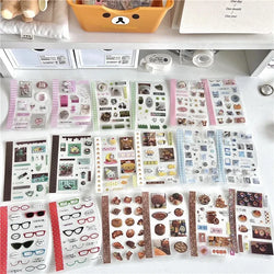 18Pc Set Japanese Y2K Cute Sticker Double Transparent Die cut Sticker Journal Handbook Scrapbooking Decoration Sticker Kids Gift (ONLINE ORDER ONLY)