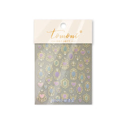 Colorful Geometric Gem Wing Love Heart Bowknot Moon Star Figure Totem Line Retro Self Adhesive Nail Art Stickers Manicure Decals (ONLINE ORDER ONLY)