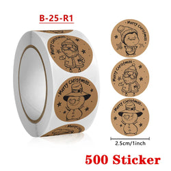 Kraft Paper Merry Christmas Stickers - Holiday Decor & Party Labels (Online Order Only)