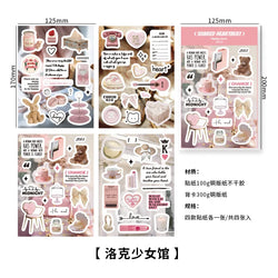 4 Sheets Ins Korean Magazine Planner Stickers Scrapbooking Journal Collage DIY Decoration Material Sticker Kawaii Stationery (Online Order Only)