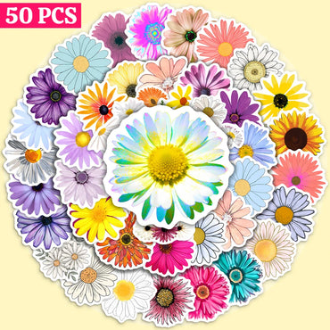 10/25/50PCS Autumn Flower Daisy Sunflower Sticker Packs (ONLINE ORDER ONLY)
