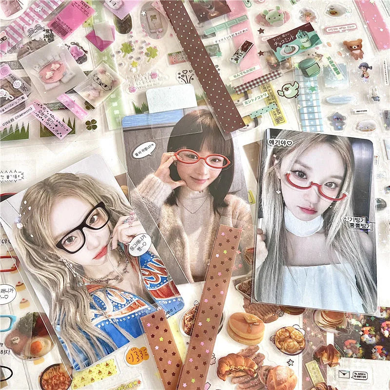18Pc Set Japanese Y2K Cute Sticker Double Transparent Die cut Sticker Journal Handbook Scrapbooking Decoration Sticker Kids Gift (ONLINE ORDER ONLY)