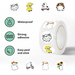 500pcs Cute Ghost Stickers Roll Cute Reward Encourage Stickers for School Teacher Kids Student Stationery Toys (ONLINE ORDER ONLY)