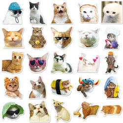 10/30/50PCS Funny Cute Cat Stickers Meme Kawaii Decals For Phone Notebook Laptop Phone Fridge Bike Graffiti DIY Waterproof Toys (ONLINE ORDER ONLY)