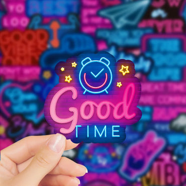 10/30/50PCS Graffiti Neon Stickers Personalized Laptop Car Guitar Cup Mobile Phone Motorcycle Cartoon Decoration Gift Wholesale (ONLINE ORDER ONLY)