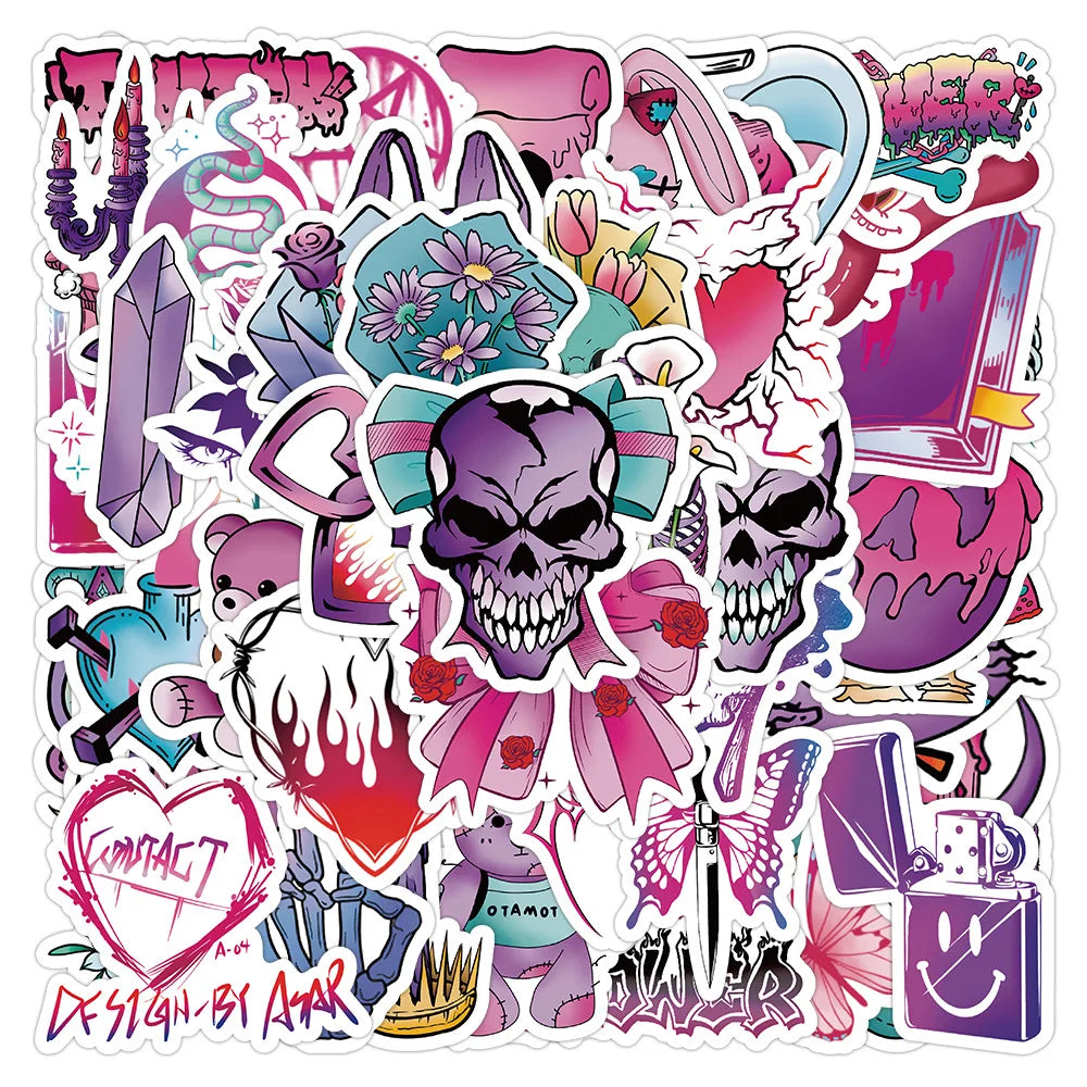 Gothic Horror Cartoon Stickers for Phone Laptop Luggage Skateboard Decals (Online Order Only)