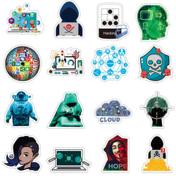 10/30/50PCS Hacker Programming Stickers Graffiti DIY Waterproof Laptop Luggage Phone Computer Helmet Cartoon Decals Kids Sticker (ONLINE ORDER ONLY)