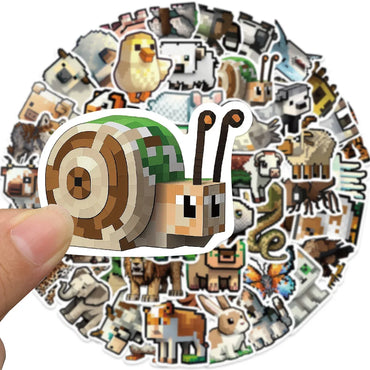 10/30/50PCS Cute Pixel Animals Stickers Ins Style Cartoon Decals For Kids Laptop Skateboard Notebook Fridge Bike Decoration Toys (Online Order Only)